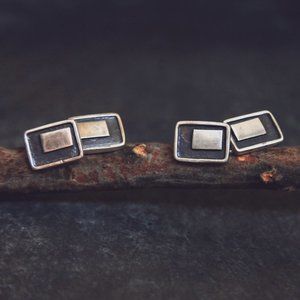 Modern Sterling Silver Artisan Cufflinks